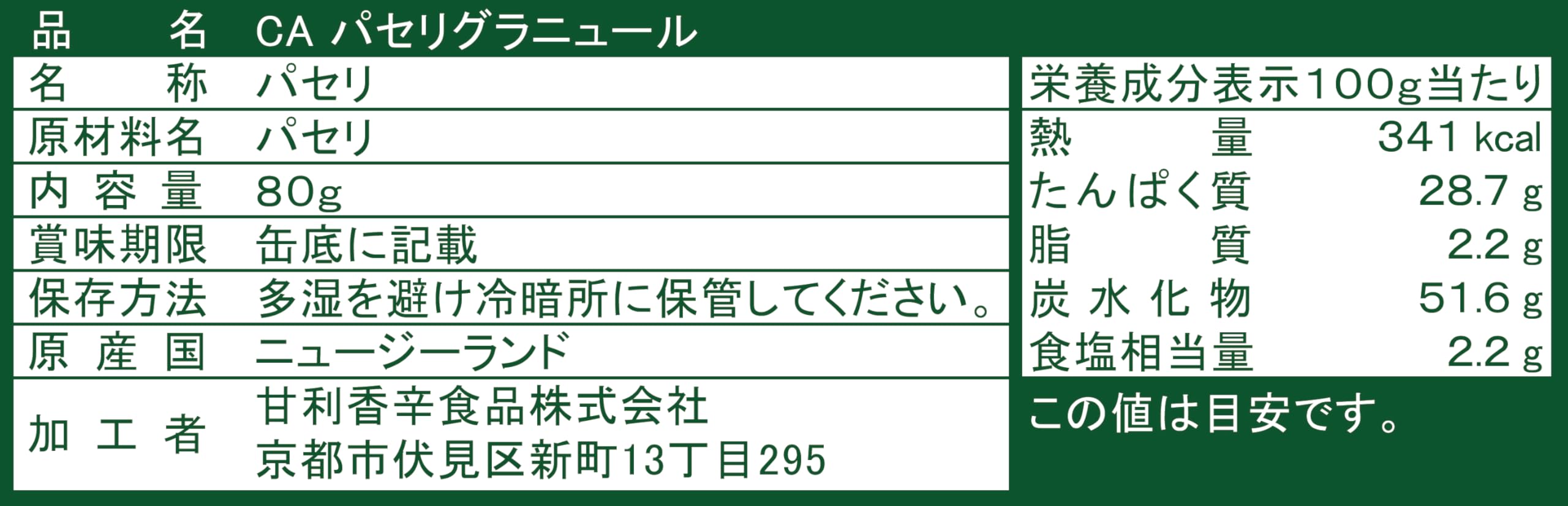 Amazon.co.jp: 甘利香辛食品 CA パセリグラニュール 80g : 食品・飲料